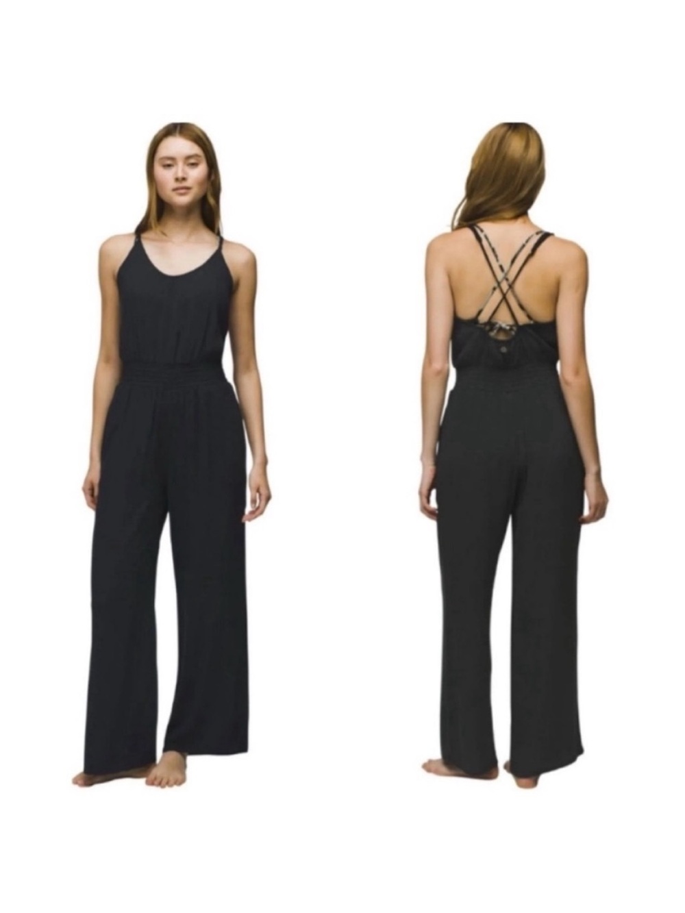 Prana Fernie Wide Leg Jumpsuit Black Size S